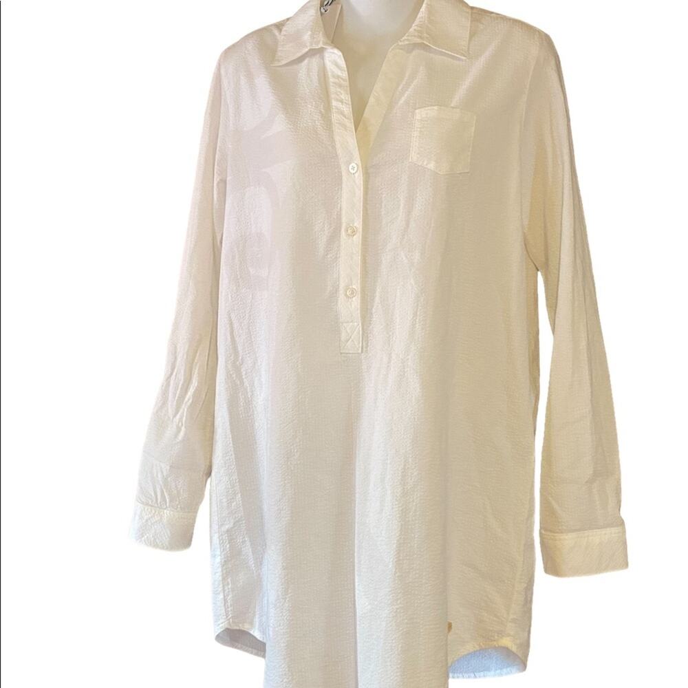 Southern Tides Women's Size Small White Seersucker Tunic Top NWT